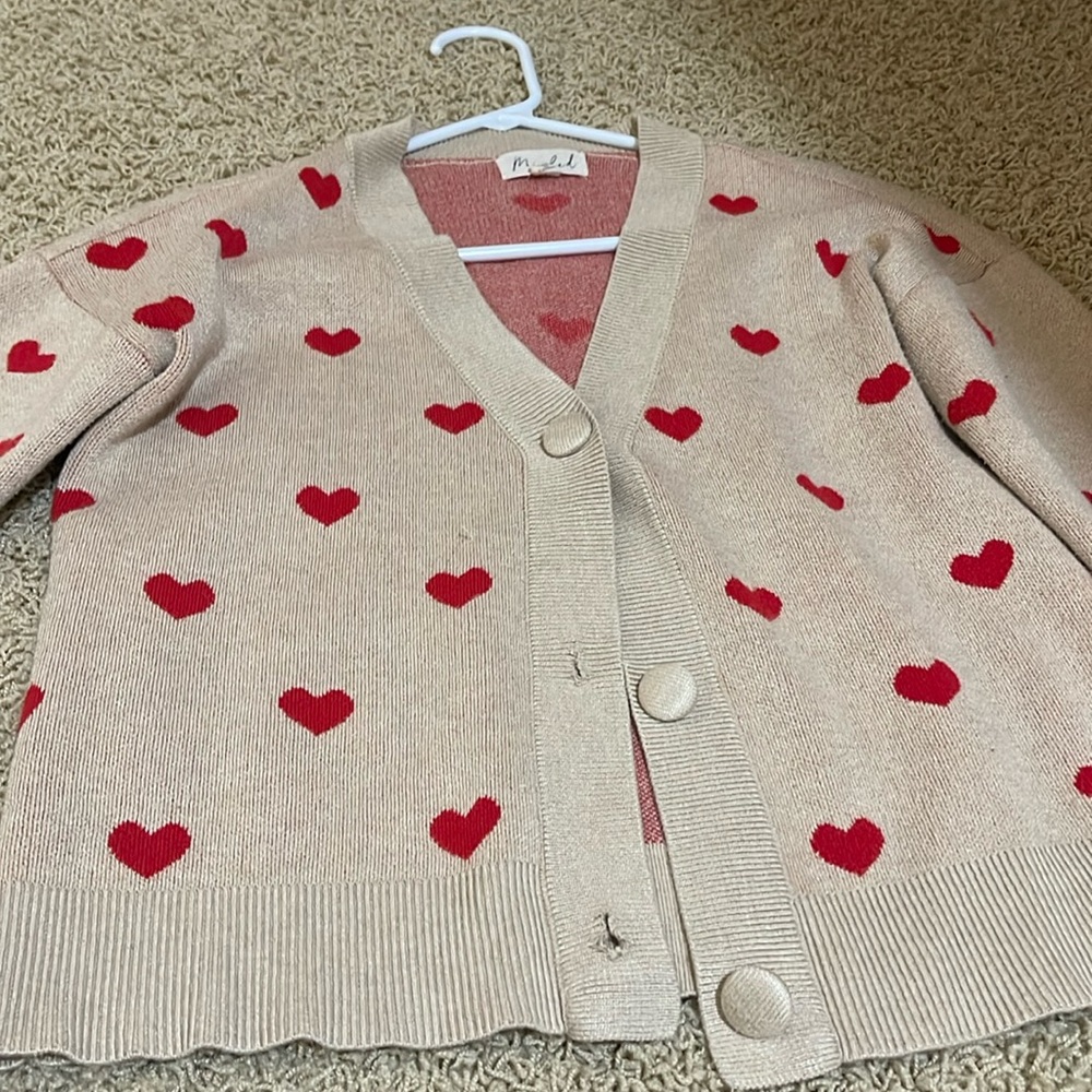 hearted sweater
